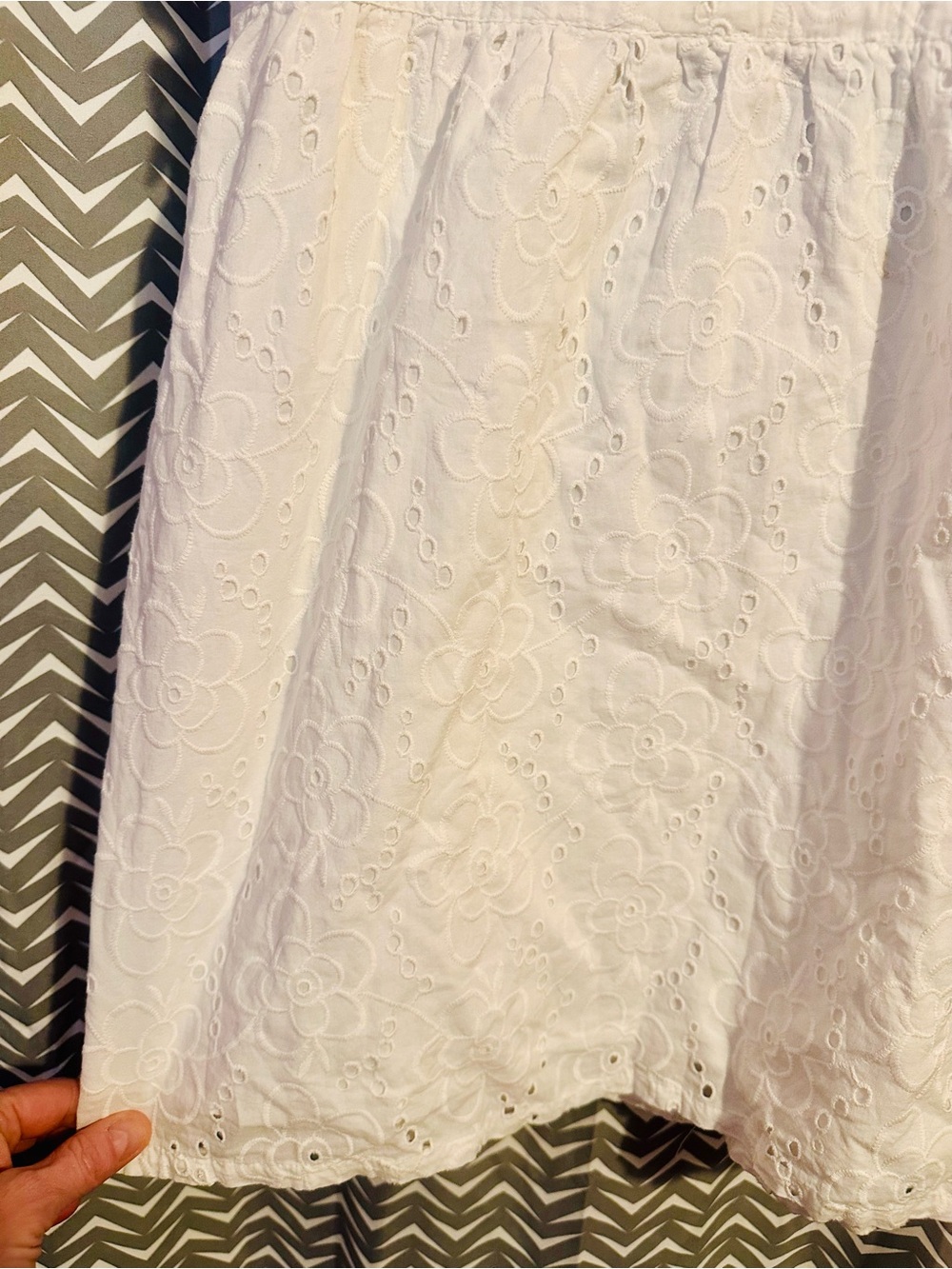 NWT Lulus | Sweet Bliss White Eyelet Ruffled Backless Mini Dress, S - Picture 6 of 9
